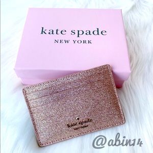 NWT Kate Spade Glitter Card Case with Gift Box